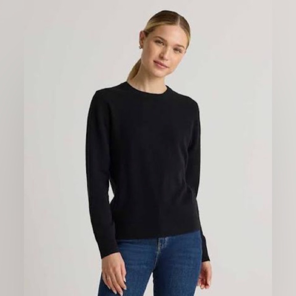 New with tags Quince Cotton Modal Relaxed Long Sleeve Tee Black Sz Large women - Picture 4 of 5